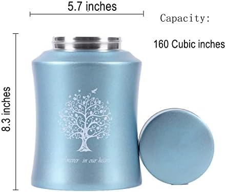 Tree of Life Urns for Human Ashes - Blue Finish 160 Cubic Inches