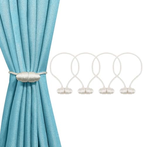 Tifanso White Magnetic Curtain Tiebacks 4pcs