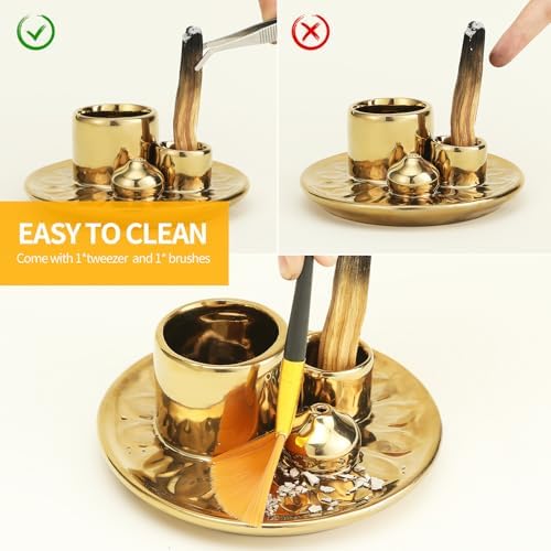 ToolSentryX 4 in 1 Ceramic Incense Burner Golden
