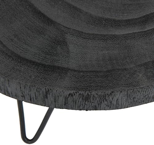 Creative Co Op Paulownia Wood Pedestal Black 11 Inch