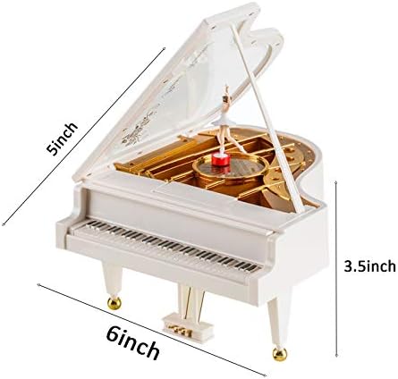 Hvogvok Ballerina Music Box White Classical Dancing Jewelry Box for Women Girls