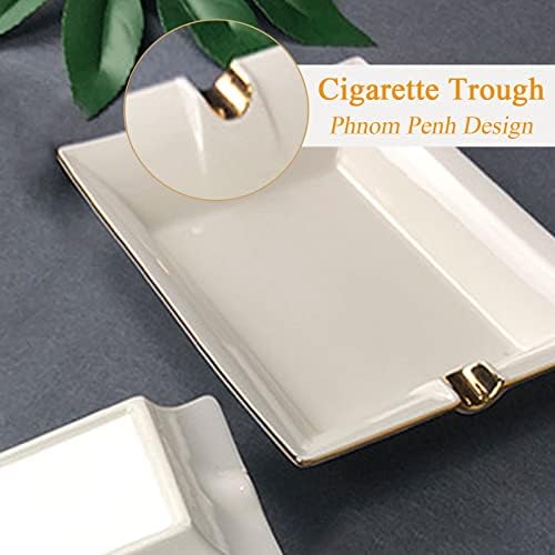 VOVCAMLS Ceramic Ashtray Square White Large