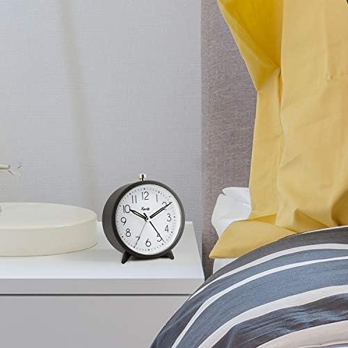 Equity 5 Inch Silent Quartz Alarm Clock Dark Gray