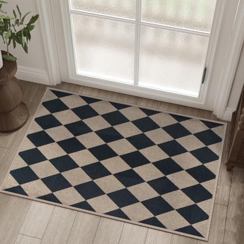 Rugalia Easy Jute Checkered Entryway Rug 2x3