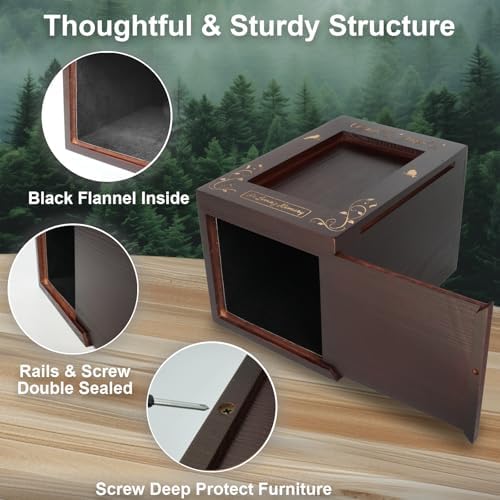 Wooden Cremation Urn with Photo Frame for Human Ashes