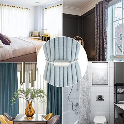 Modern Magnetic Curtain Tiebacks 6 Pack White Holdbacks