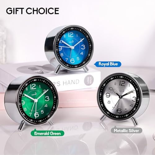 Super Silent Metal Alarm Clock with Night Light