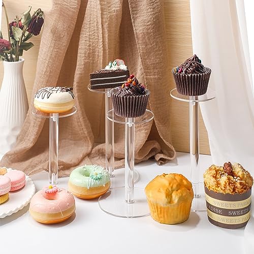 Soaoo 4 Round Acrylic Display Stands Set for Hats Jewelry Watches