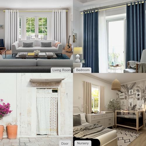 Byondeth Adjustable Curtain Rod 16-28 Inches 1 Inch Diameter Aluminum Finials