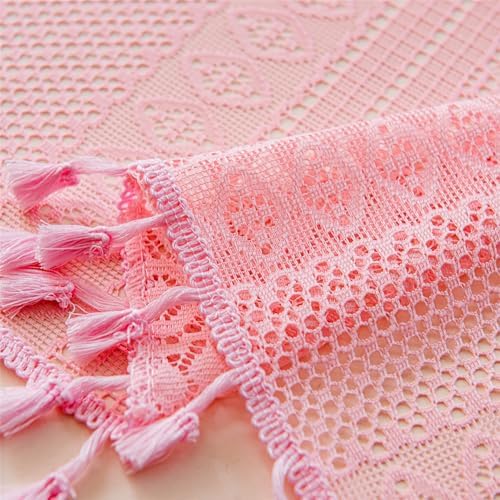 Deeprove Pink Boho Valance Curtain 18 Inch Length