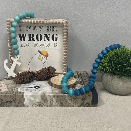 40 Inch Handmade Farmhouse Bead Garland with Tassel