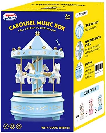 WEofferwhatYOUwant Carousel Music Box Blue