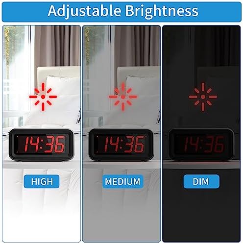 Kwanwa Dual Power Alarm Clock with Auto-Dim Night Mode