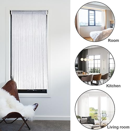 Eioflia Beaded Door Curtain 79x39 Inch Grey