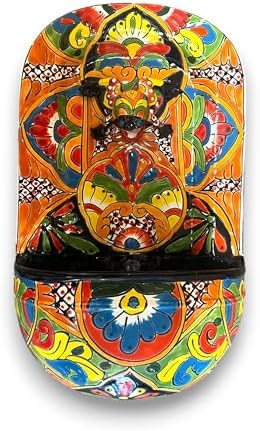 Talavera Wall Fountain Handcrafted Mexican Ceramic Decor