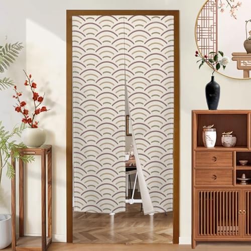 Japanese Noren Door Curtain with Wave Pattern 335x709 Inch