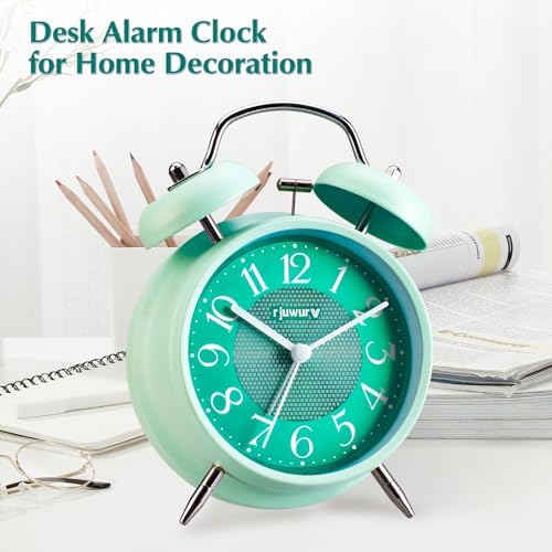 4 Inch Loud Alarm Twin Bell Clock with Night Light for Bedroom