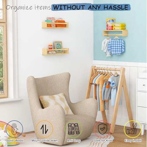Harwaya Floating Book Shelves for Kids Room Wall