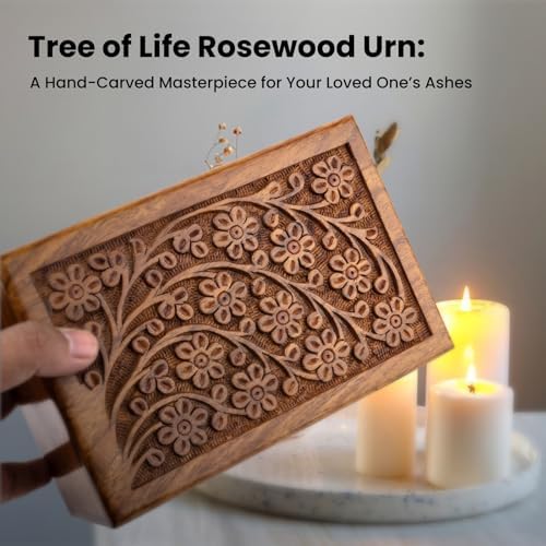 STAR INDIA CRAFT Wooden Urn Box for Ashes
