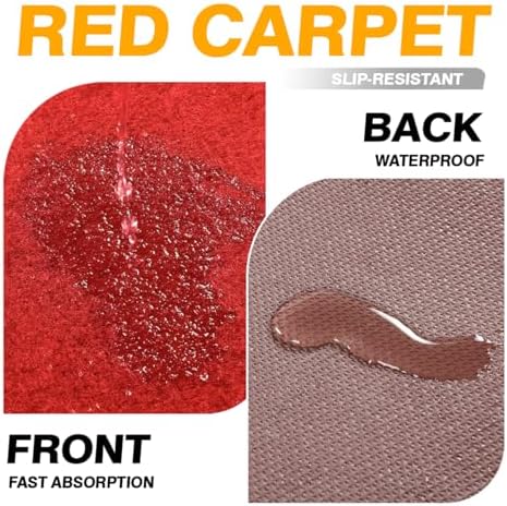 3x10 ft Heavy Duty Red Carpet Runner with Non Slip Rubber Backing