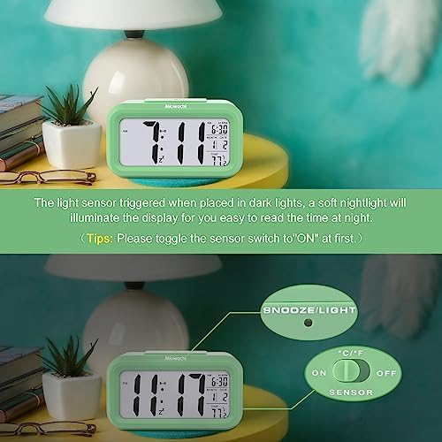 Miowachi Small Digital Alarm Clock for Kids Bedroom and Kitchen