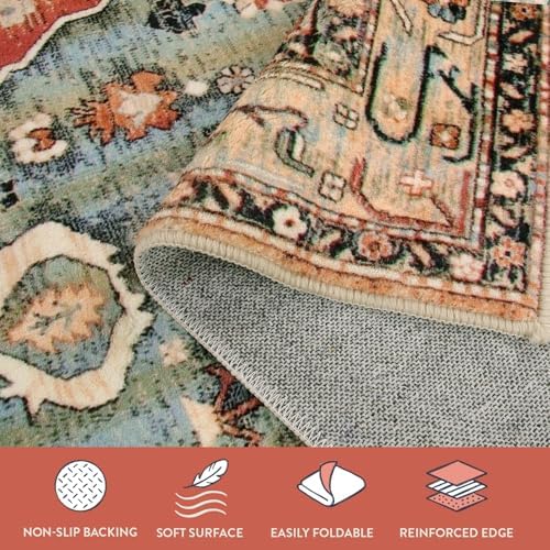 Lahome Boho Tribal 2x6ft Washable Hallway Rug