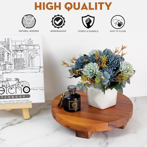 Demigo Round Acacia Wood Riser 95 Inches
