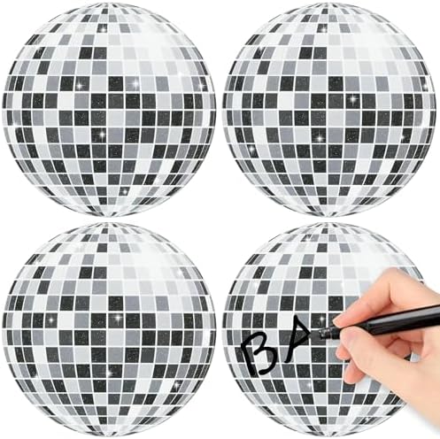 Glitter Disco Ball Cutouts 100Pcs Silver DIY Decor