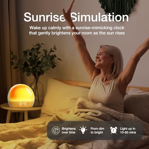Sealy Sunrise Alarm Clock with LED Mood Lights and Temperature Reader