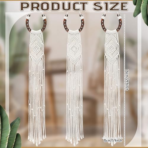 Wonderjune 3 Pcs Equestrian Macrame Wall Hanging