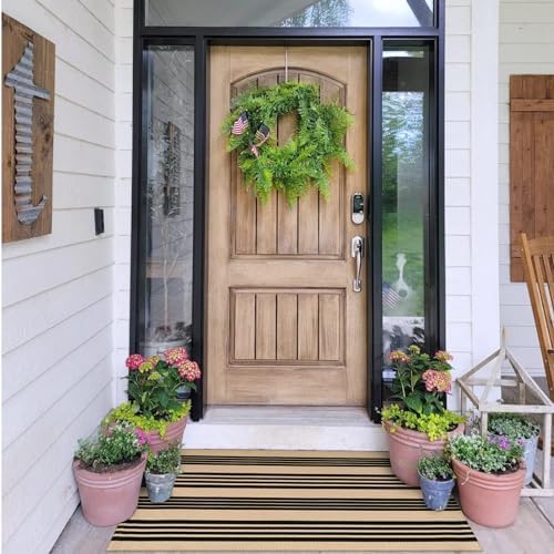 OJIA 275x43 Black and Tan Striped Door Mat
