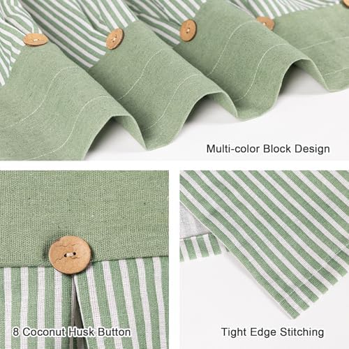 FUANGUI Valance Curtain 42x18 Linen Farmhouse Design