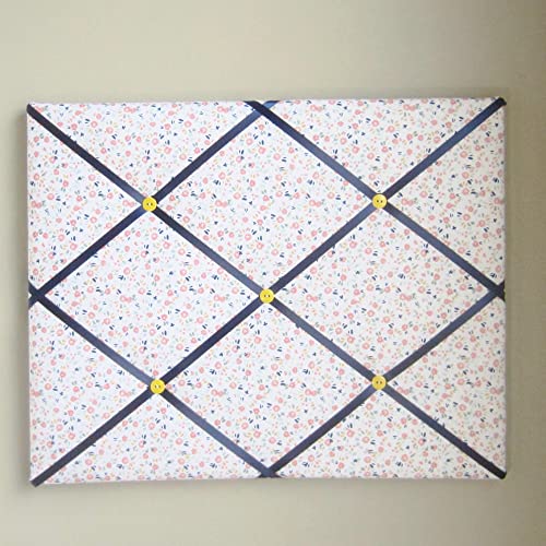 16x20 French Memory Board Peach Floral Bow Holder