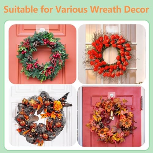10 Pack Clear Wreath Hangers for Front Door