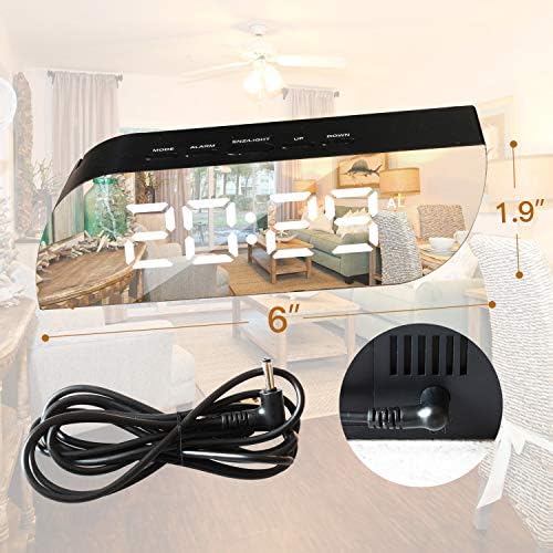 Betus Aesthetic Digital Alarm Clock with Mirror and Dimmer Night Mode