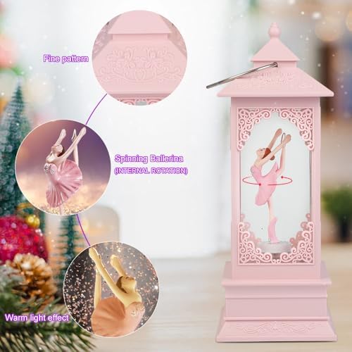 360 Rotating Ballerina Music Box Light - Pink