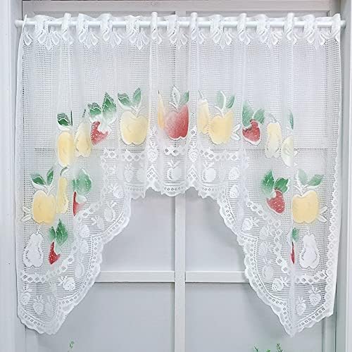 White Lace Swag Valance for Kitchen and Kids Room