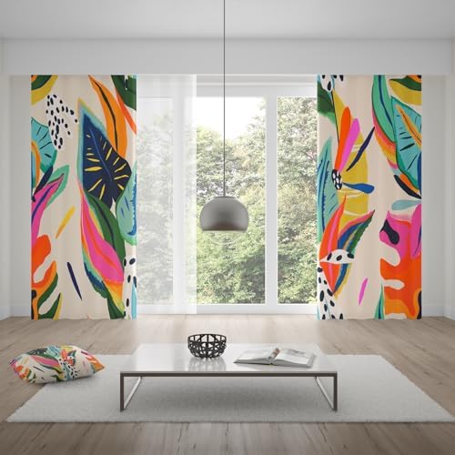 Colorful Blackout Curtains with Grommets 2 Panel Set