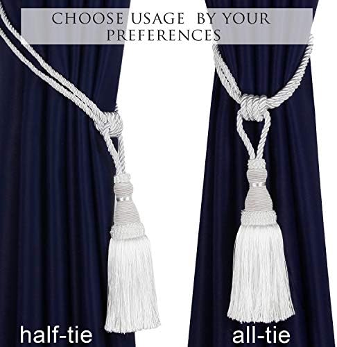BEL AVENIR 2 Pack Shiny Polyester Curtain Tiebacks