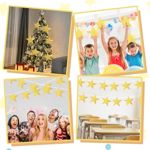 11 Inch Gold Star Cutouts 24Pcs Double Printed Decorations