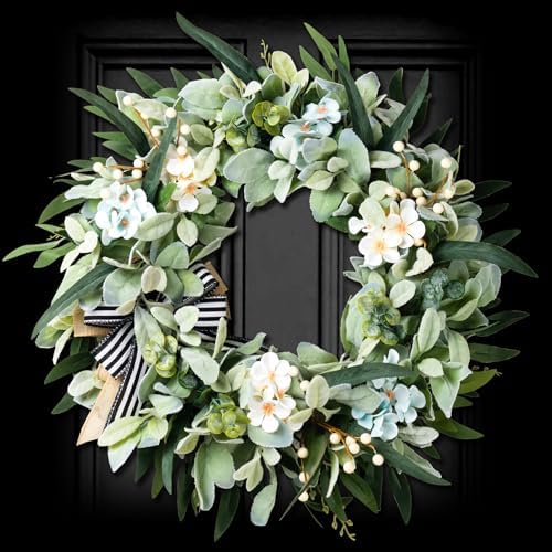 Lambs Ear Wreath for Front Door Year Round