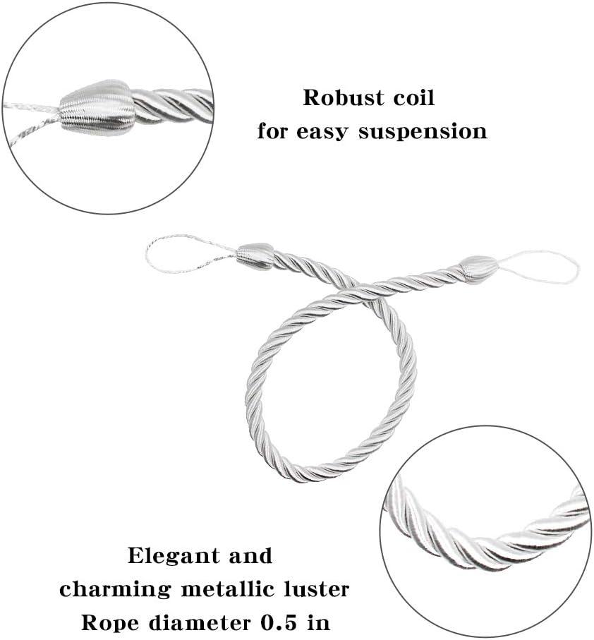 BEL AVENIR Curtain Rope Tiebacks 4 Pack White