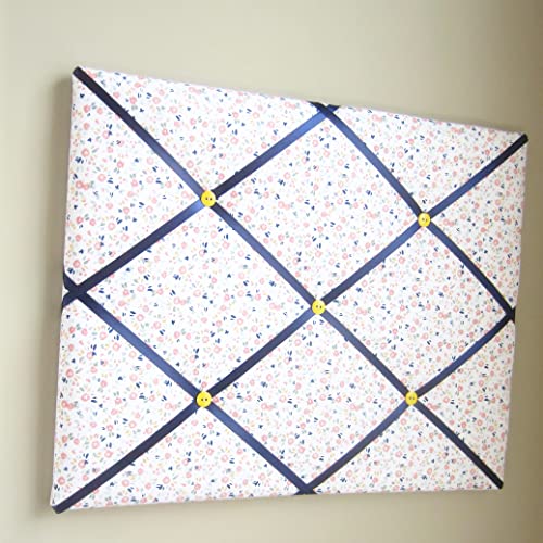 16x20 French Memory Board Peach Floral Bow Holder