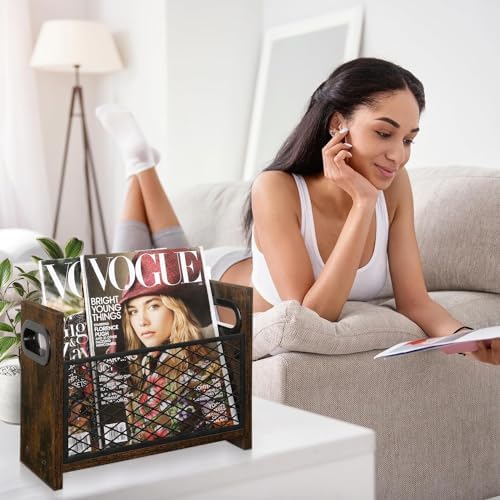 Yinmit Magazine Holder Small Desktop Magazine Rack