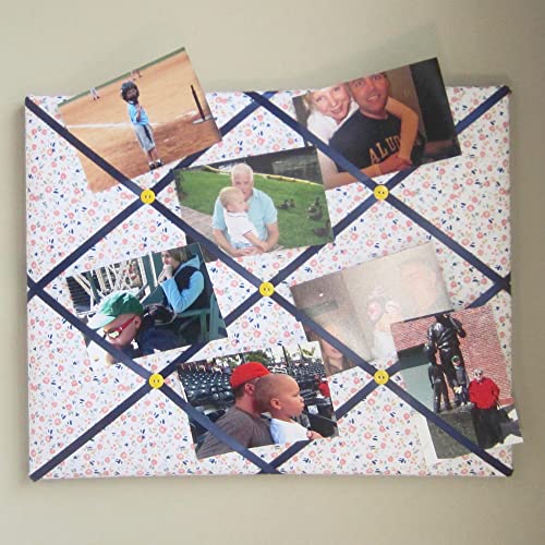 16x20 French Memory Board Peach Floral Bow Holder