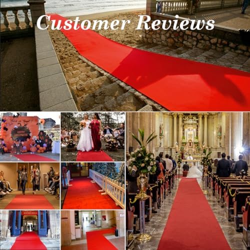 KOLIPI Red Carpet Runner 33x33ft 200 GSM Thick Luxury Aisle Rug
