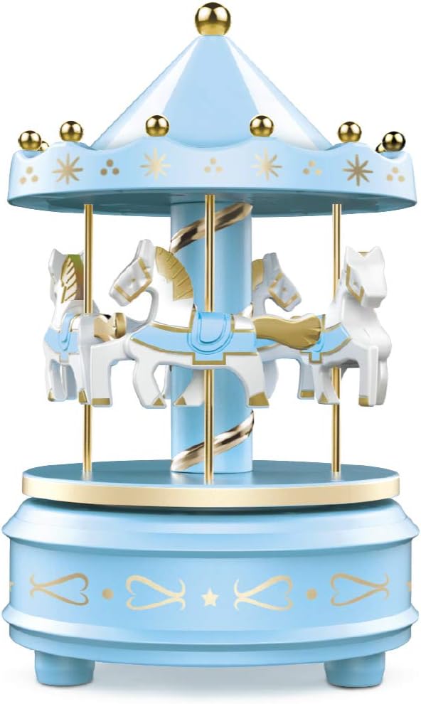 WEofferwhatYOUwant Carousel Music Box Blue