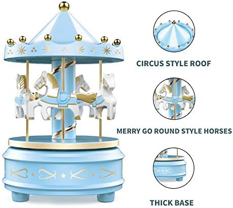 WEofferwhatYOUwant Carousel Music Box Blue