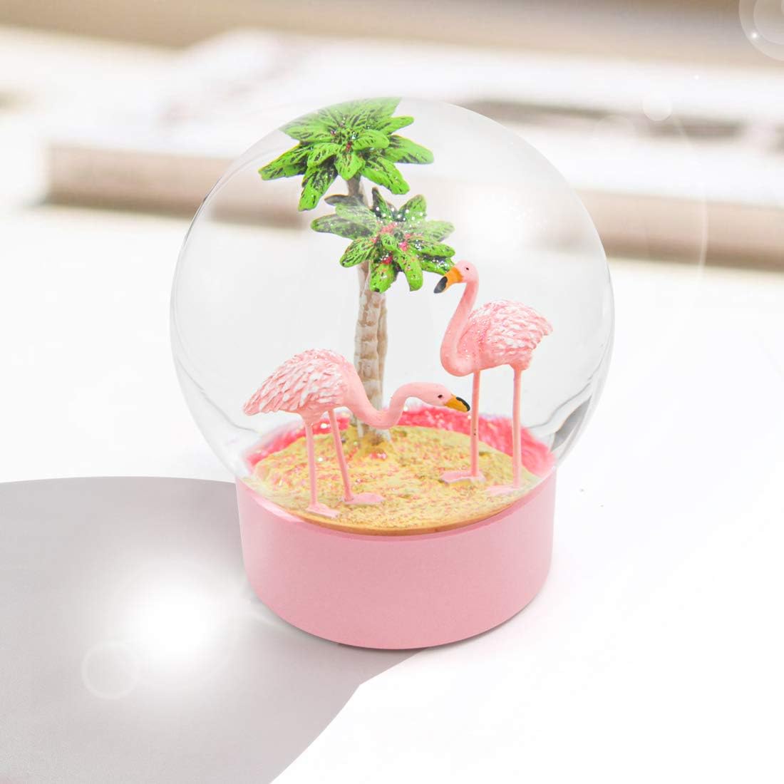 ANGELLOONG Pink Flamingo Snow Globe for Kids