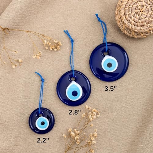 Turkish Blue Evil Eye Wall Hanging Set of 3